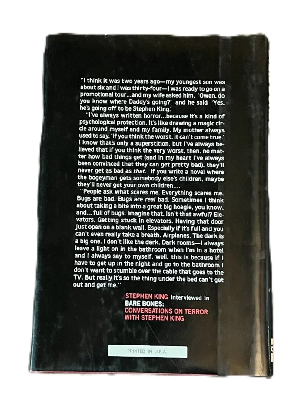 Bare Bones, Conversations on Terror with Stephen King, Hardcover - Picture 6 of 6